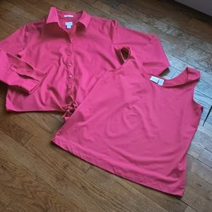 Chico's matching set tank top and button up shirt